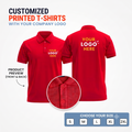 Custom Printed Polo T-Shirt with Company Logo | Front & Back Branding